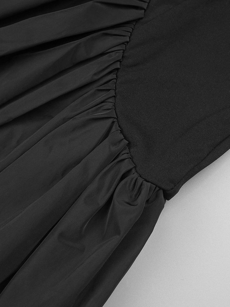 TWOTWINSTYLE Hollow Out Tunic Strapless Elegant Dress