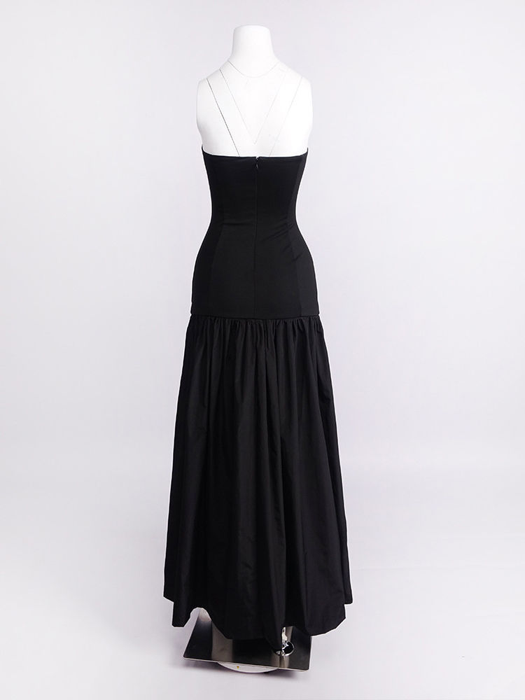 TWOTWINSTYLE Hollow Out Tunic Strapless Elegant Dress