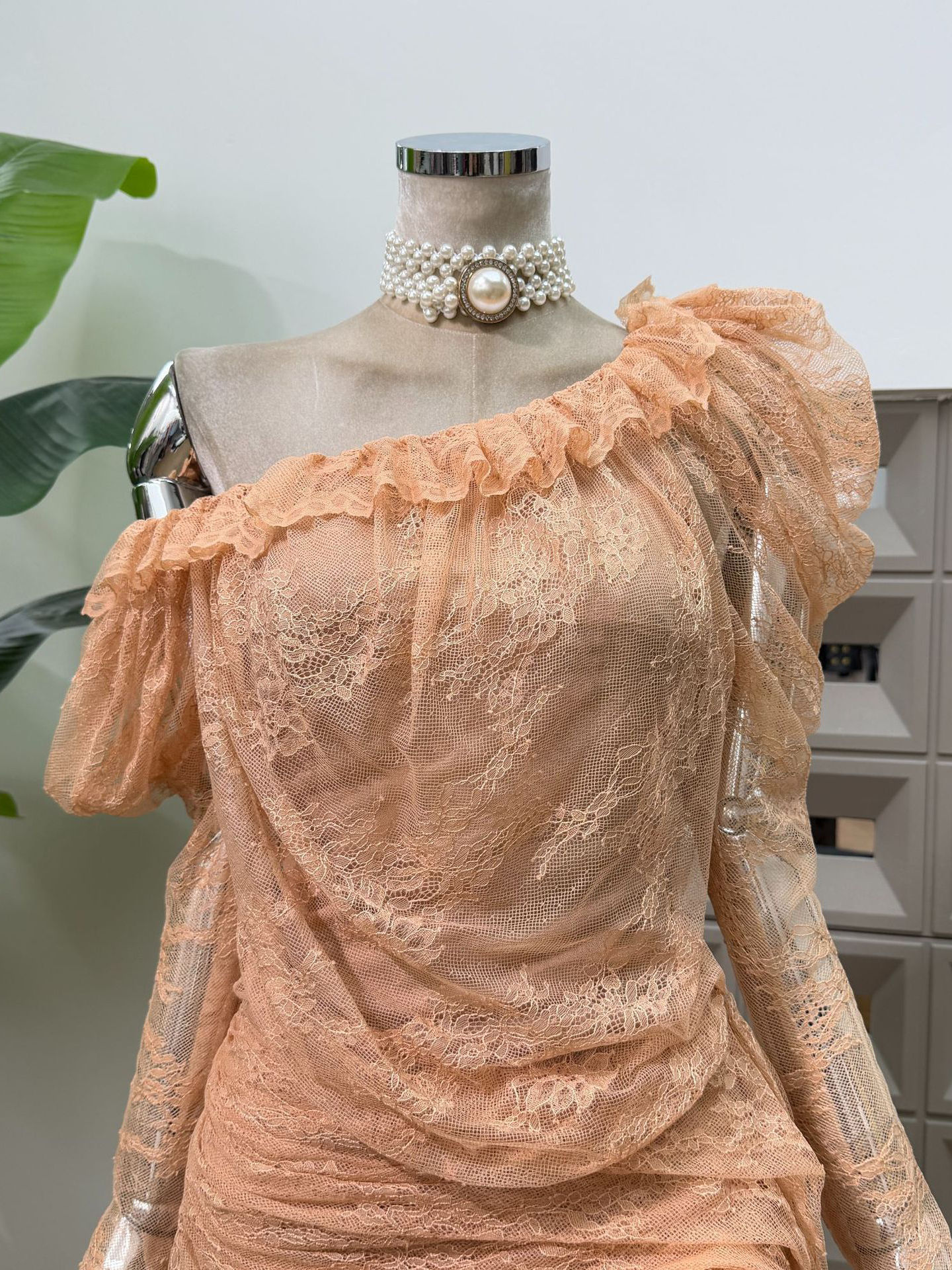 TWOTWINSTYLE Off Shoulder Patchwork 3D Flower Fashion Dress