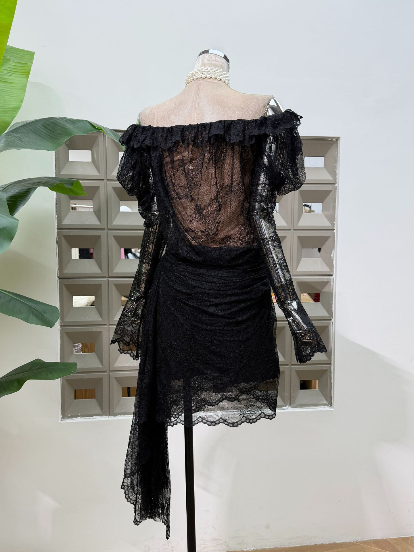TWOTWINSTYLE Off Shoulder Patchwork 3D Flower Fashion Dress