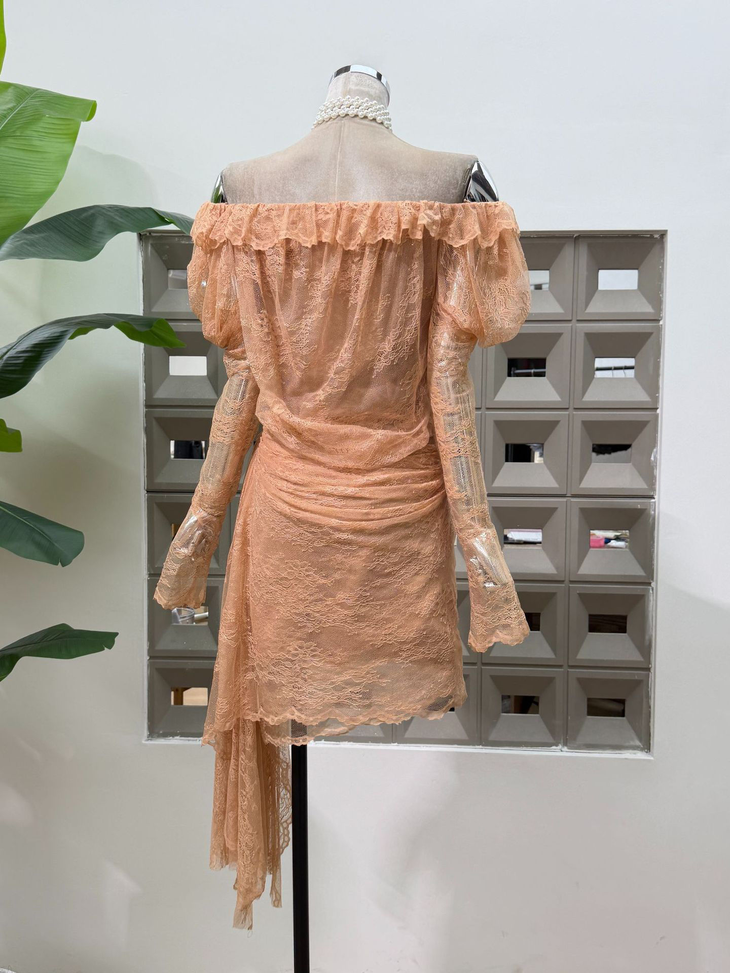 TWOTWINSTYLE Off Shoulder Patchwork 3D Flower Fashion Dress