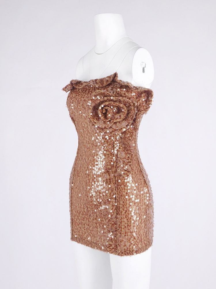 TWOTWINSTYLE Off Shoulder Ruffles Patchwork 3D Flower Vintage Vest