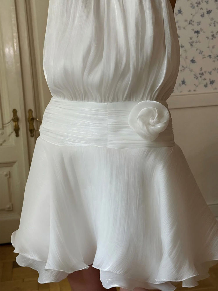 TWOTWINSTYLE Off Shoulder Spliced 3D Flower Elegant Dress