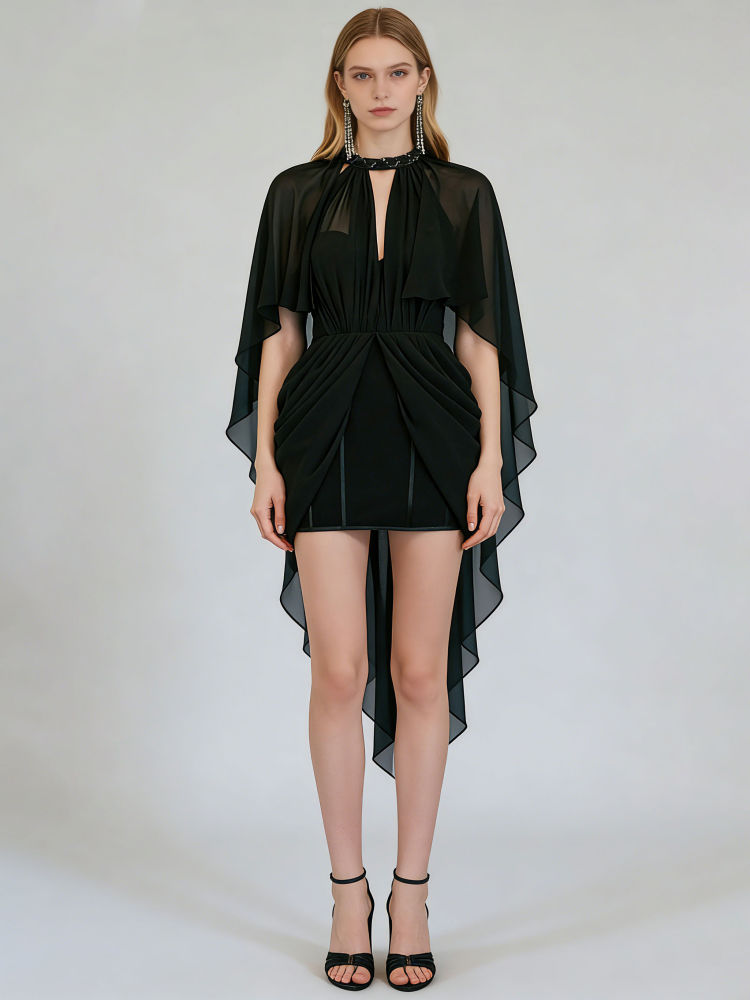 TWOTWINSTYLE Sleeveles High Waist Irregular Hem Vintage Dress