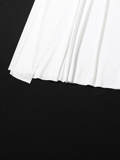 TWOTWINSTYLE Stand Collar Irregular Hem Top Solid Skirt Elegant Dress
