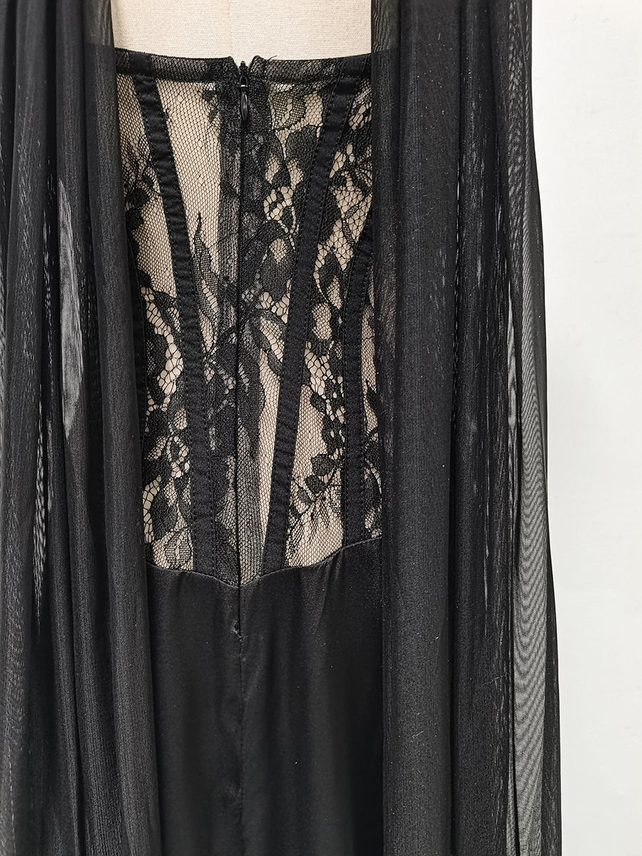 TWOTWINSTYLE Sleeveles Spliced Lace High Waist Sexy Dress