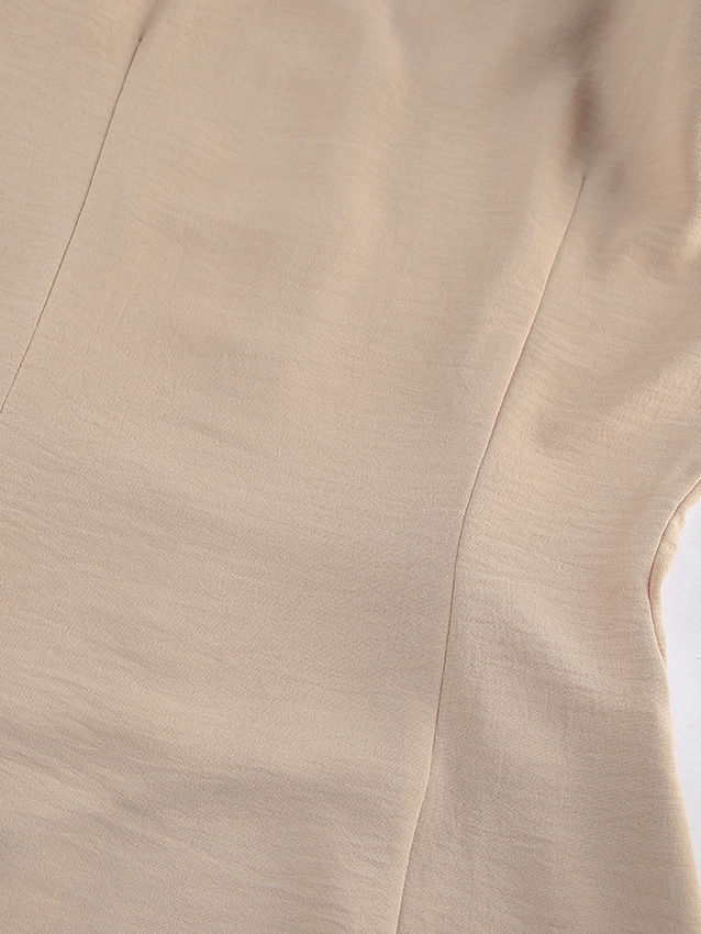 TWOTWINSTYLE Lapel High Waist Ruched Slimming Mini Dress