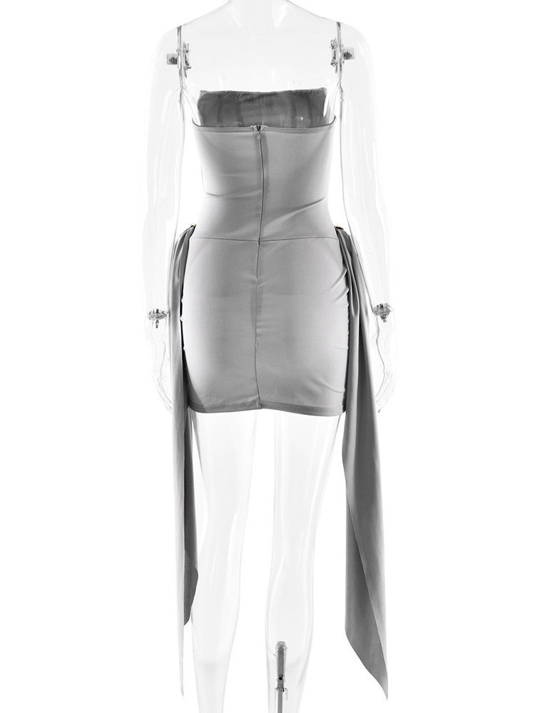 TWOTWINSTYLE Off Shoulder Spliced Lace Up Tunic Sexy Mini Dress