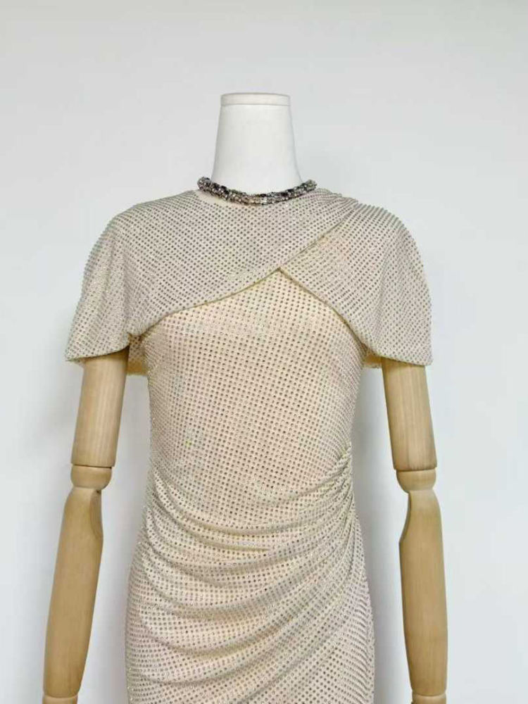 TWOTWINSTYLE Sleeveles Patchwork Diamond Vintage Dress