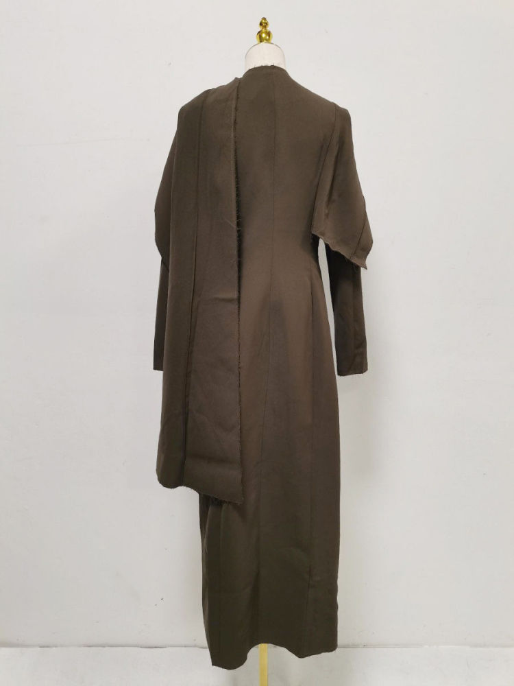 TWOTWINSTYLE V Neck Shawl Long Coat Jacket