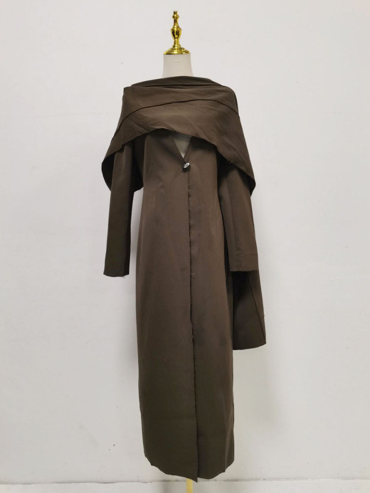 TWOTWINSTYLE V Neck Shawl Long Coat Jacket