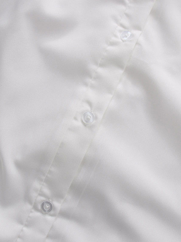 TWOTWINSTYLE Solid Short Sleeve Spliced Lace Up Casual Shirt
