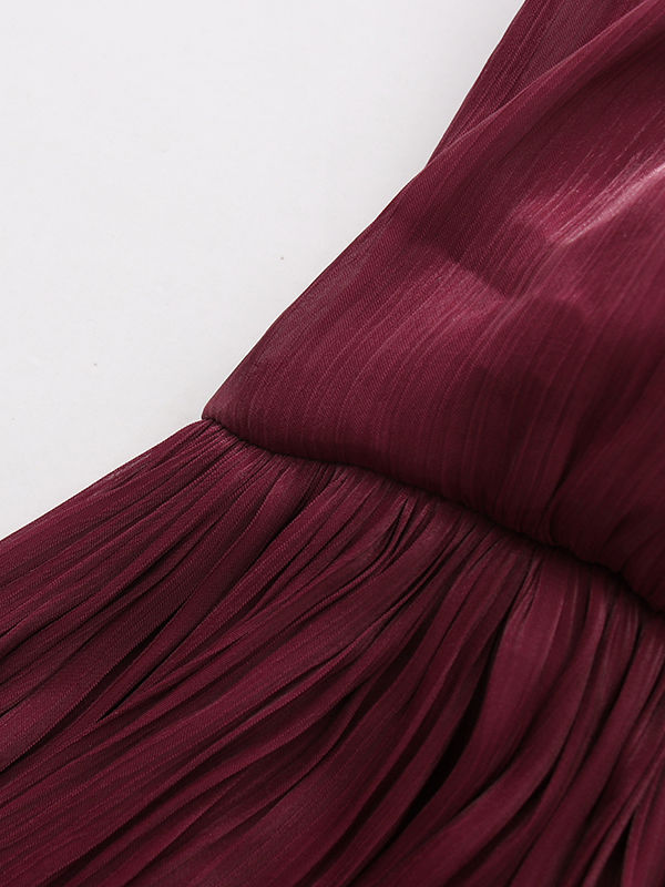 TWOTWINSTYLE Solid Long Sleeve Spliced Ruffles Elegant Dress