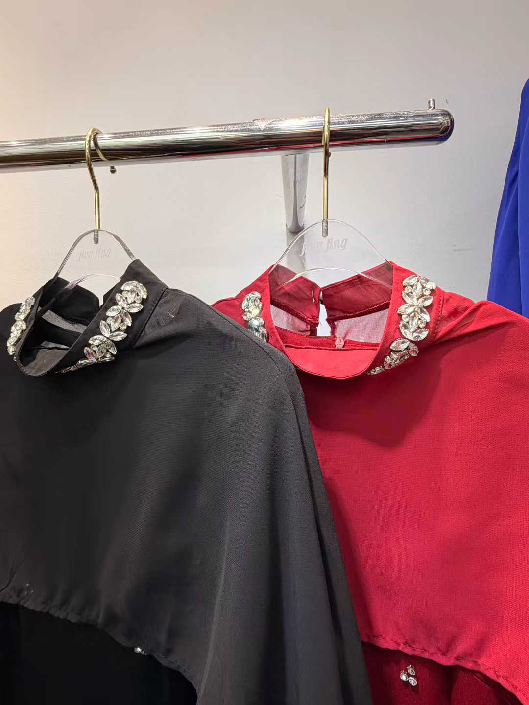 TWOTWINSTYLE Solid Stand Collar Spliced Diamond Designer Dress