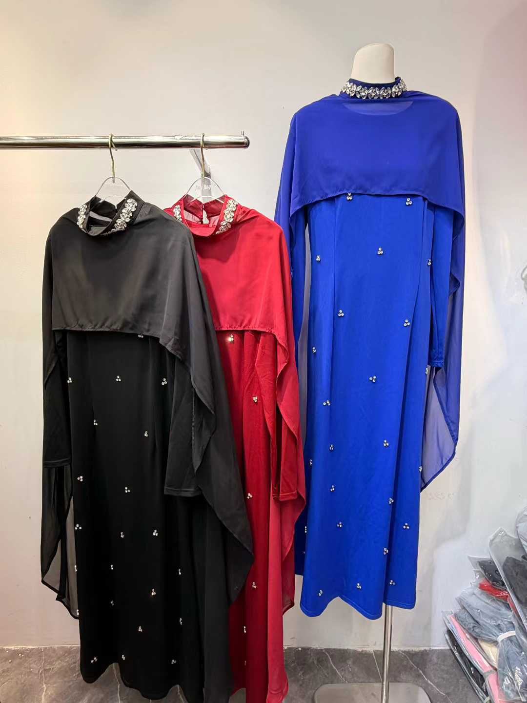 TWOTWINSTYLE Solid Stand Collar Spliced Diamond Designer Dress