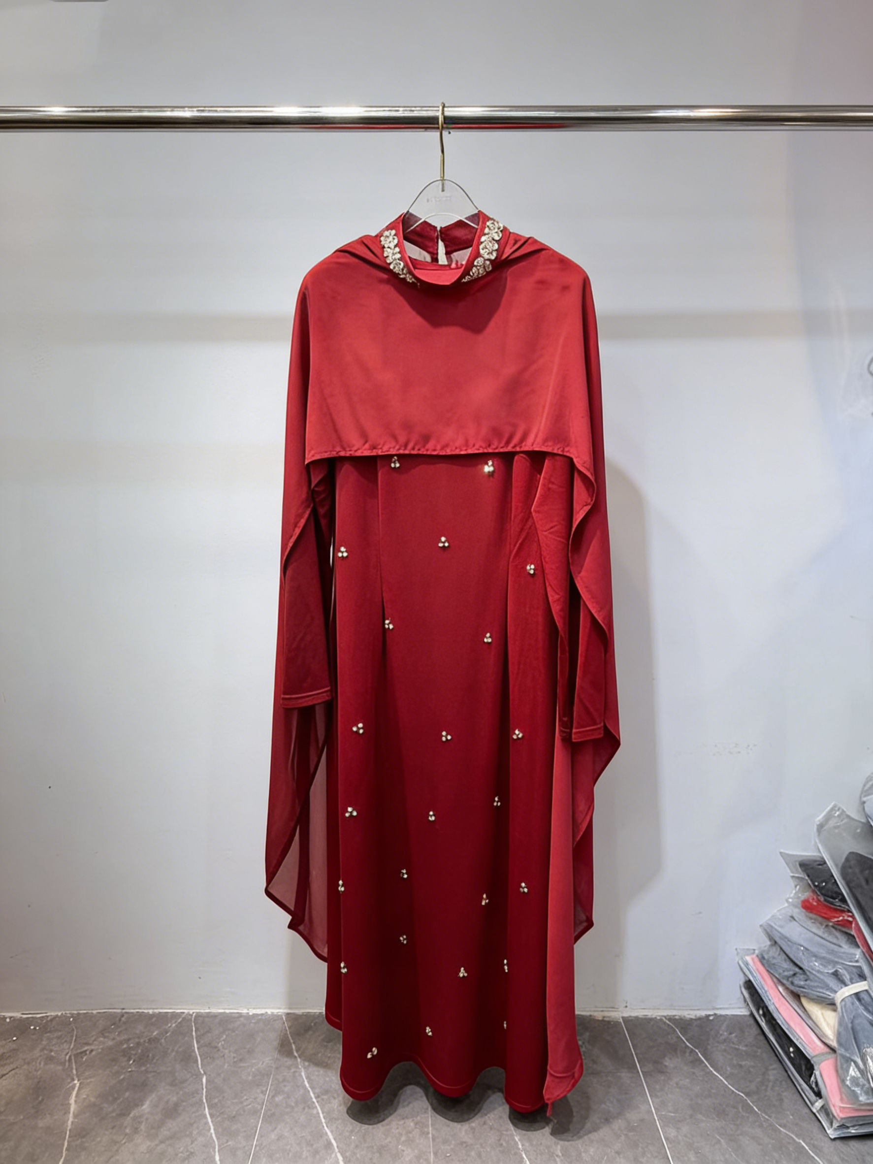 TWOTWINSTYLE Solid Stand Collar Spliced Diamond Designer Dress