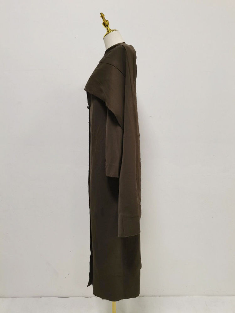 TWOTWINSTYLE V Neck Shawl Long Coat Jacket