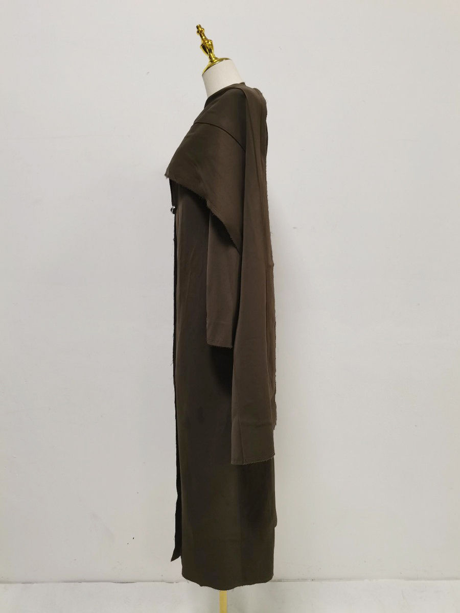 TWOTWINSTYLE V Neck Shawl Long Coat Jacket