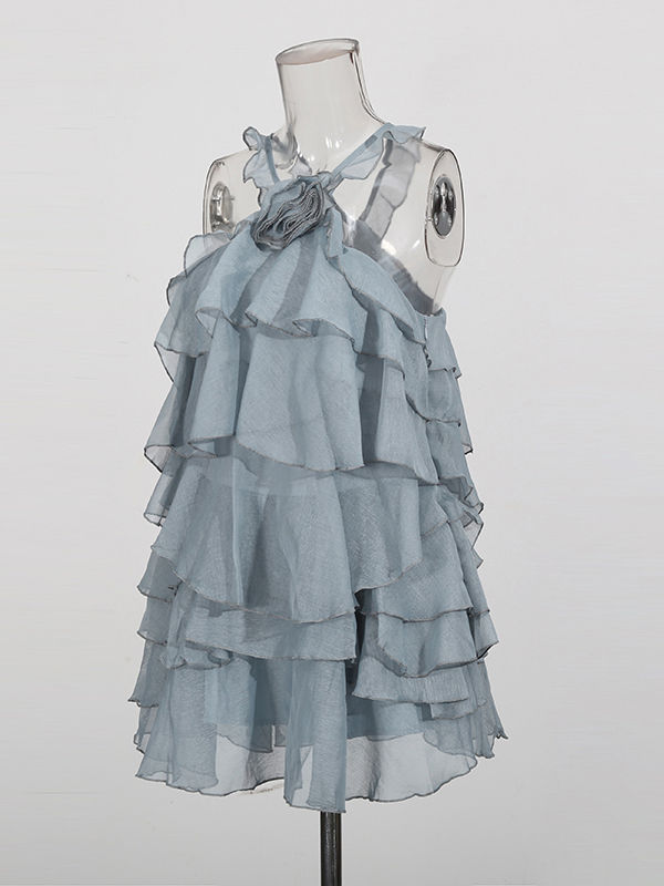 TWOTWINSTYLE Off Shoulder Spliced Ruffle Designer Dress
