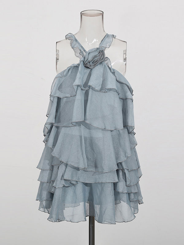 TWOTWINSTYLE Off Shoulder Spliced Ruffle Designer Dress