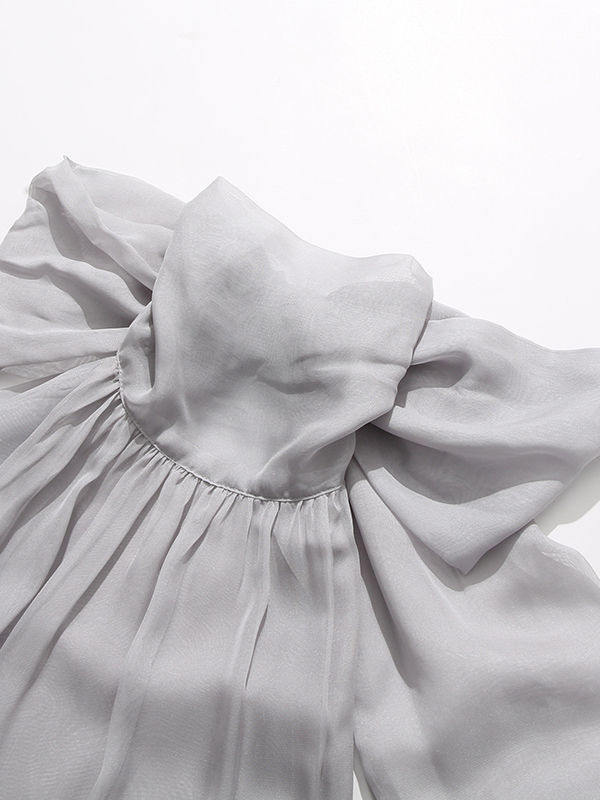 TWOTWINSTYLE Stand Collar Sleeveles Side Split Hollow Out Fashion Dress