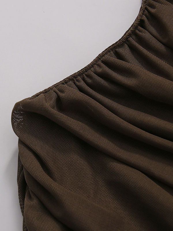 TWOTWINSTYLE Off Shoulder Side Split High Waist Chic Dress