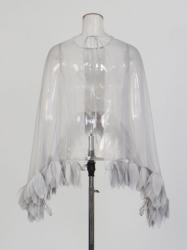 TWOTWINSTYLE Lapel Hem Patchwork Leaf Shaped Decoration Casual Shirt