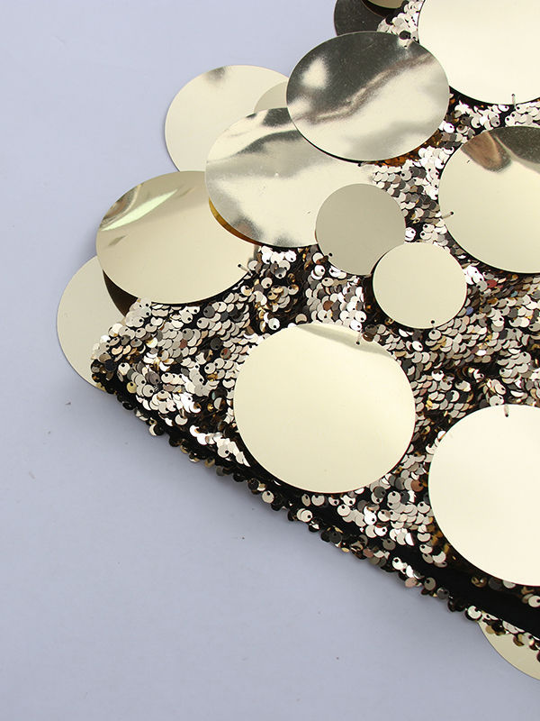 TWOTWINSTYLE V-Neck Sleeveless Spliced Sequins Mini Dress