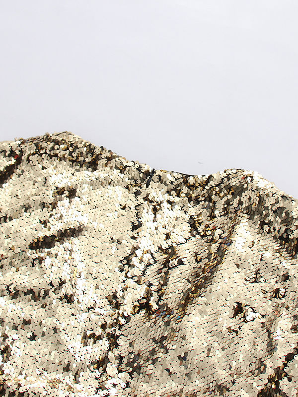 TWOTWINSTYLE V-Neck Sleeveless Spliced Sequins Mini Dress