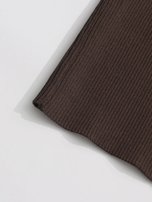 TWOTWINSTYLE Solid Sleeveless Hollow Out Knitting T-shirts