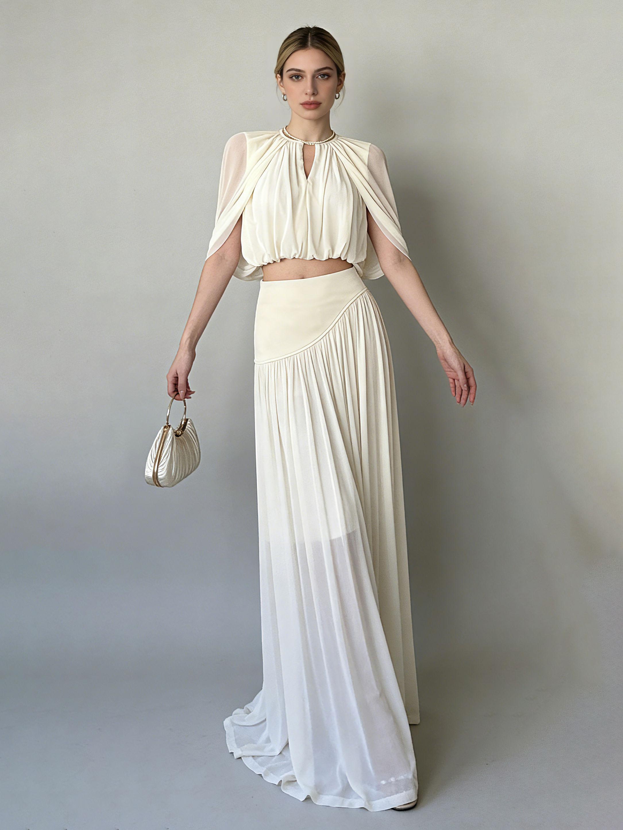 TWOTWINSTYLE Round Neck Sleeveles Crop Top High Waist Designer Dress
