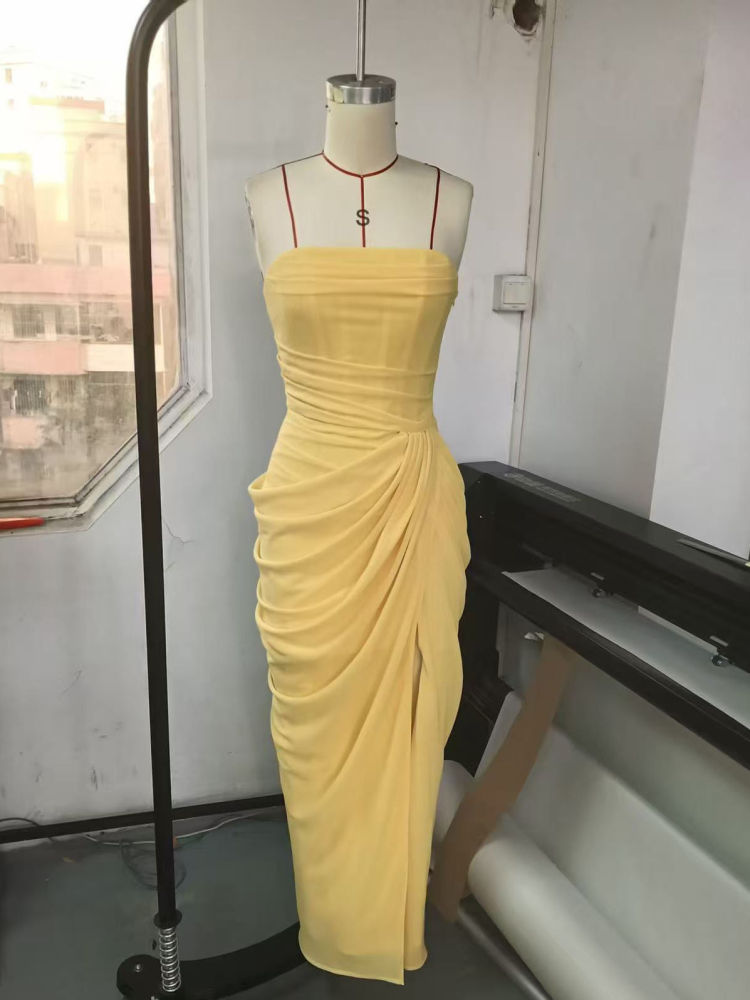 TWOTWINSTYLE Off Shoulder Side Split High Waist Elegant Dress