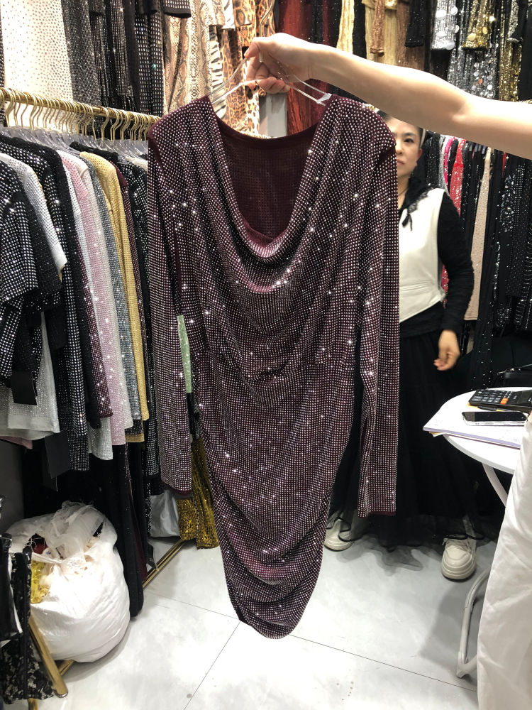 TWOTWINSTYLE V Neck Tunic Spliced Diamond Designer Dress