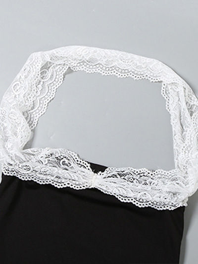 TWOTWINSTYLE Hollow Out Tunic Patchwork Lace Fashion Vest