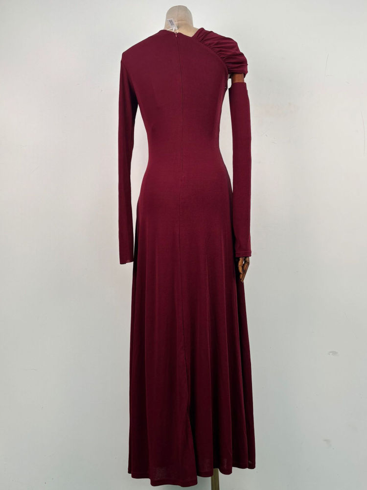 TWOTWINSTYLE Round Neck Hollow Out Tunic Vintage Dress