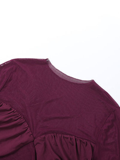 TWOTWINSTYLE Round Neck Long Sleeve Irregular Hem Vintage Dress
