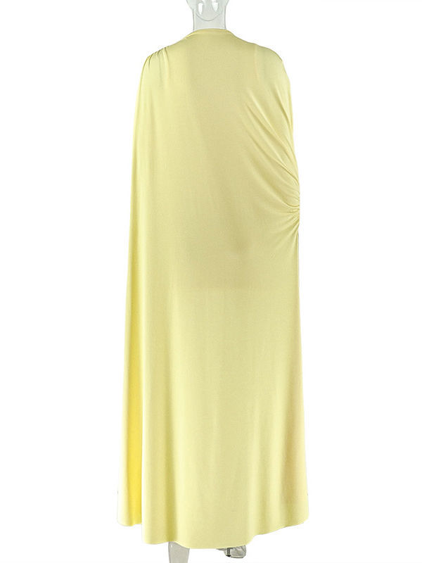 TWOTWINSTYLE Round Neck Solid Irregular Hem Elegant Dress