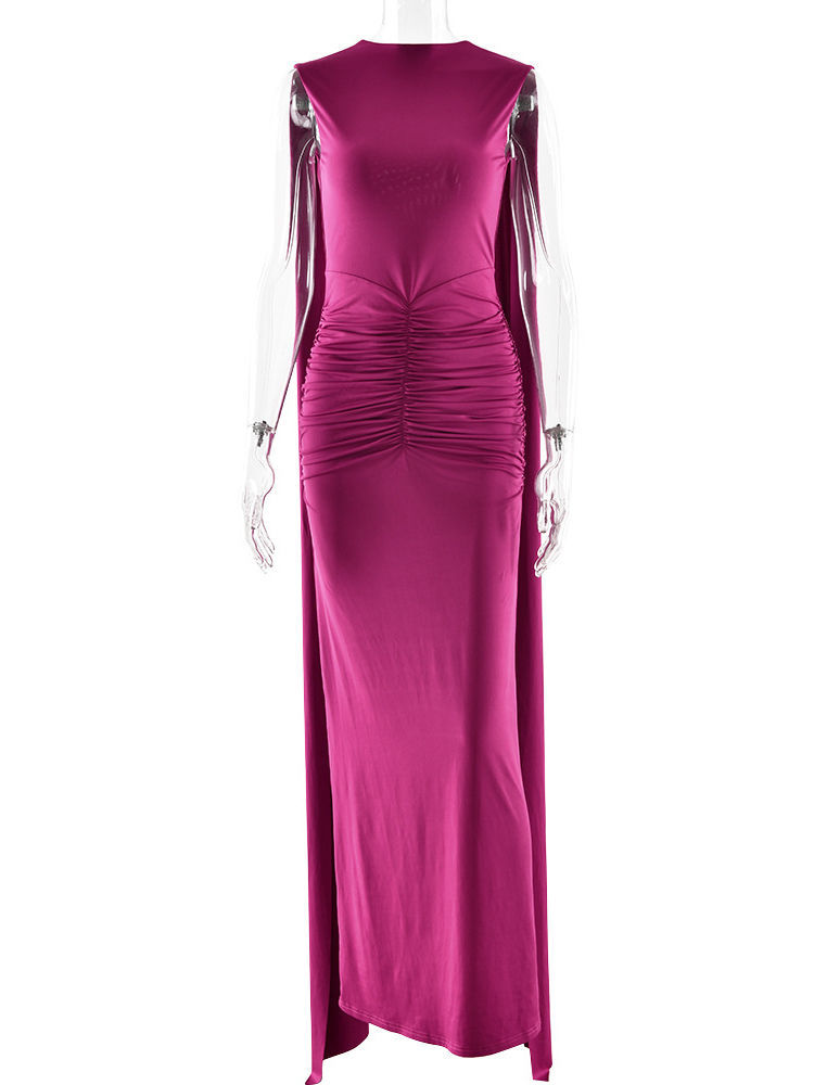 TWOTWINSTYLE Sleeveles Patchwork Lace Ruched Vintage Dress