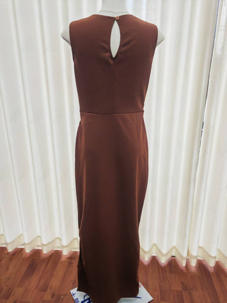 TWOTWINSTYLE Sleeveles Patchwork Metal Decoration Chic Dress