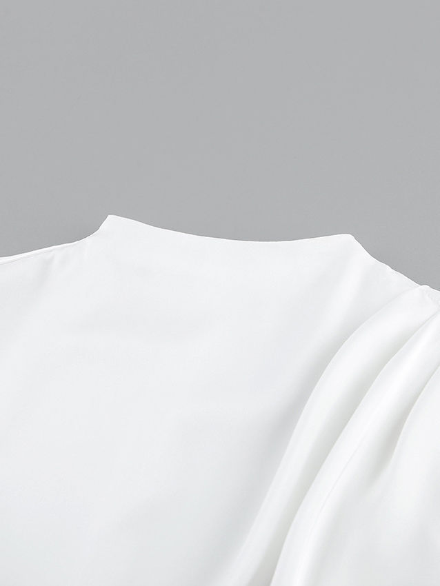 TWOTWINSTYLE Stand Collar Off One Shoulder Designer Dress