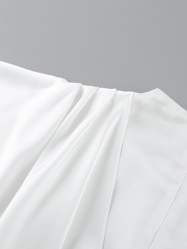 TWOTWINSTYLE Stand Collar Off One Shoulder Designer Dress