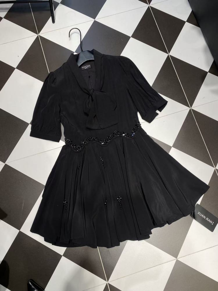 TWOTWINSTYLE Patchwork Diamond Tunic Elegant Mini Dress