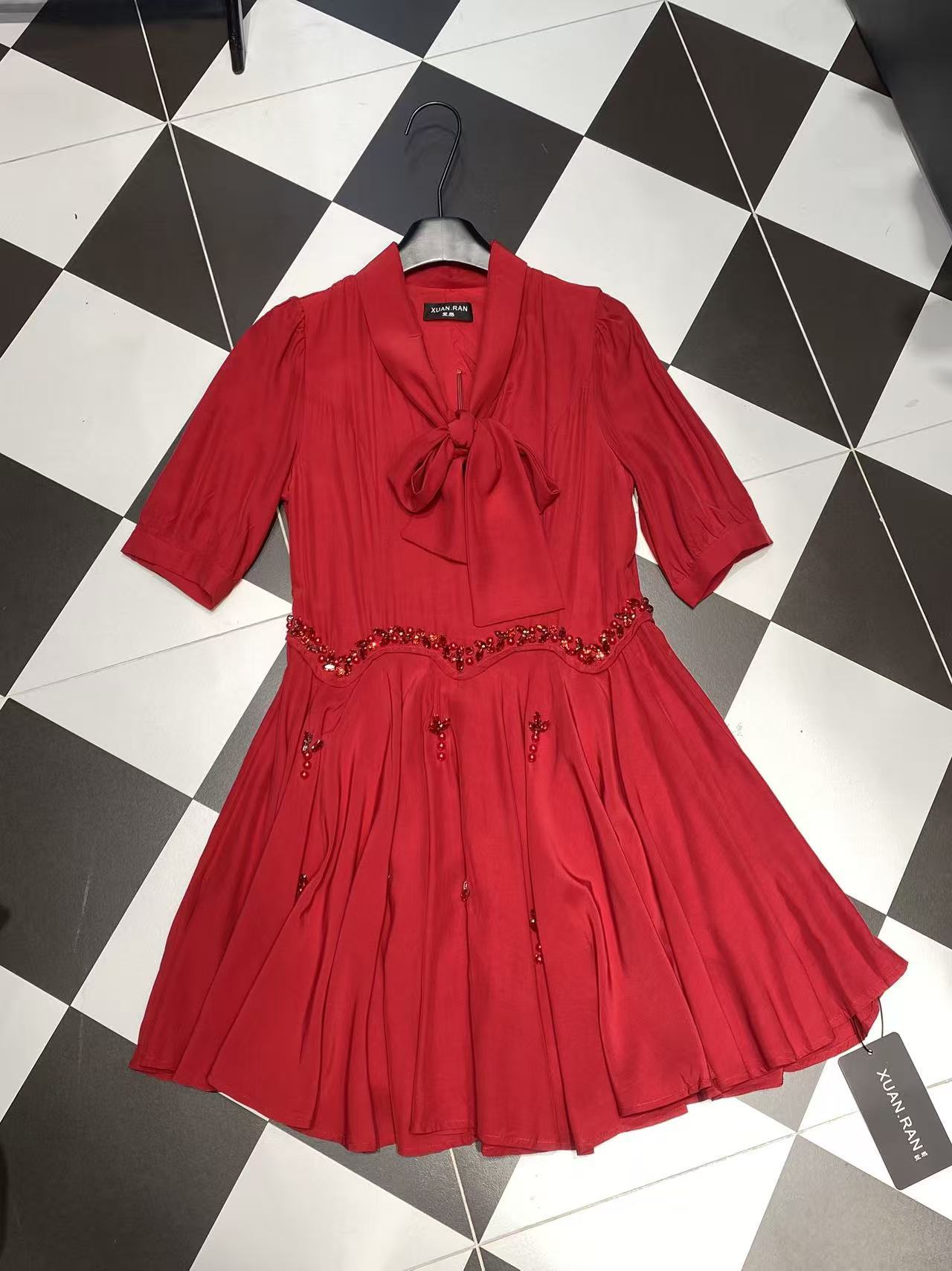 TWOTWINSTYLE Patchwork Diamond Tunic Elegant Mini Dress
