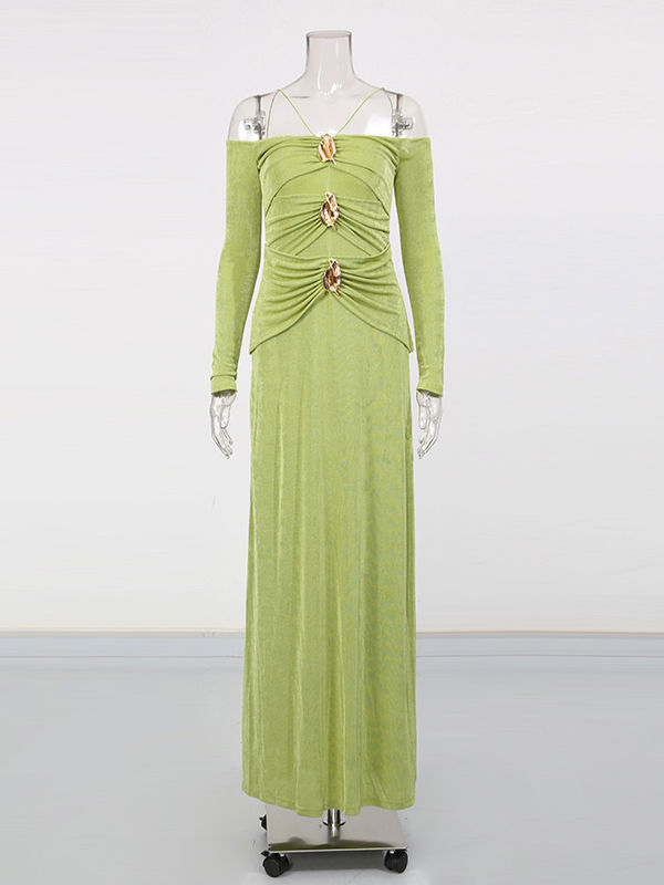TWOTWINSTYLE Off Shoulder Slimming Elegant Maxi Dress