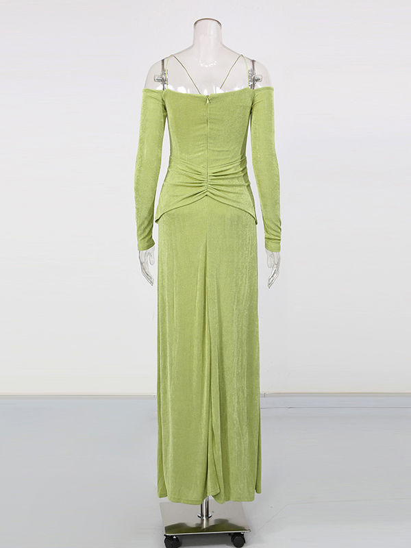 TWOTWINSTYLE Off Shoulder Slimming Elegant Maxi Dress