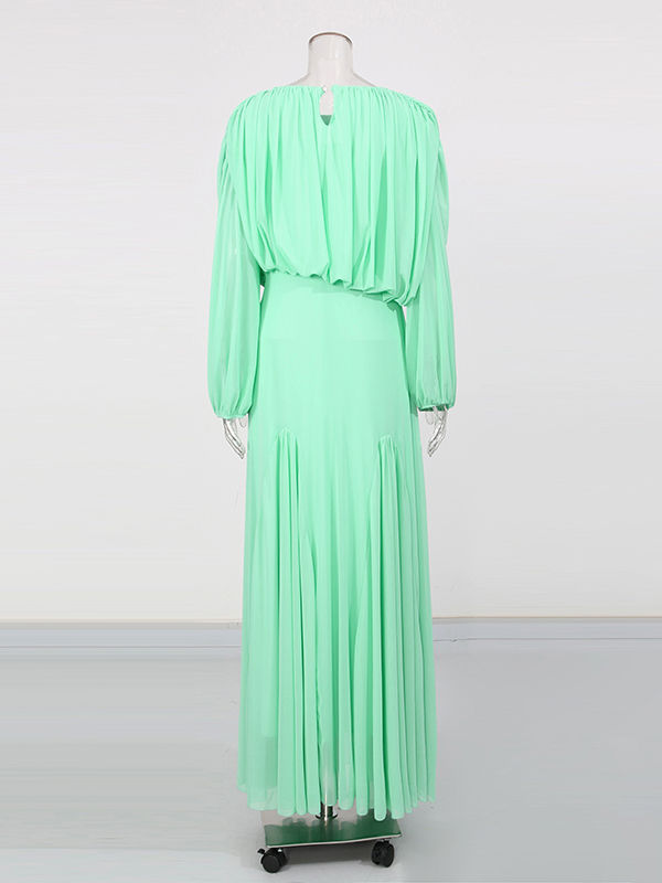 TWOTWINSTYLE Pleated Tunic Temperament Midi Dress