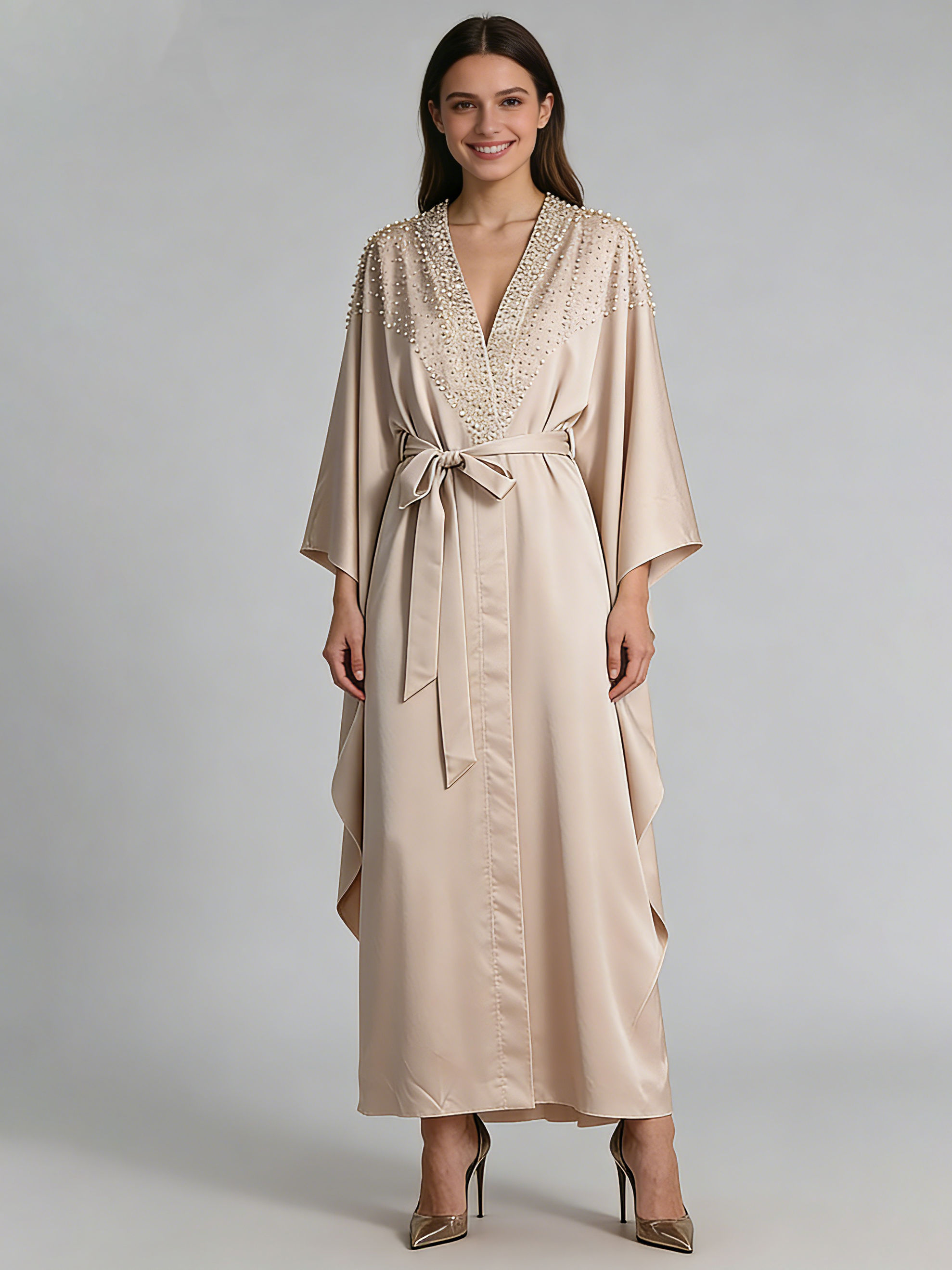 TWOTWINSTYLE Deep V Neck Patchwork Diamond Tunic Designer Coat