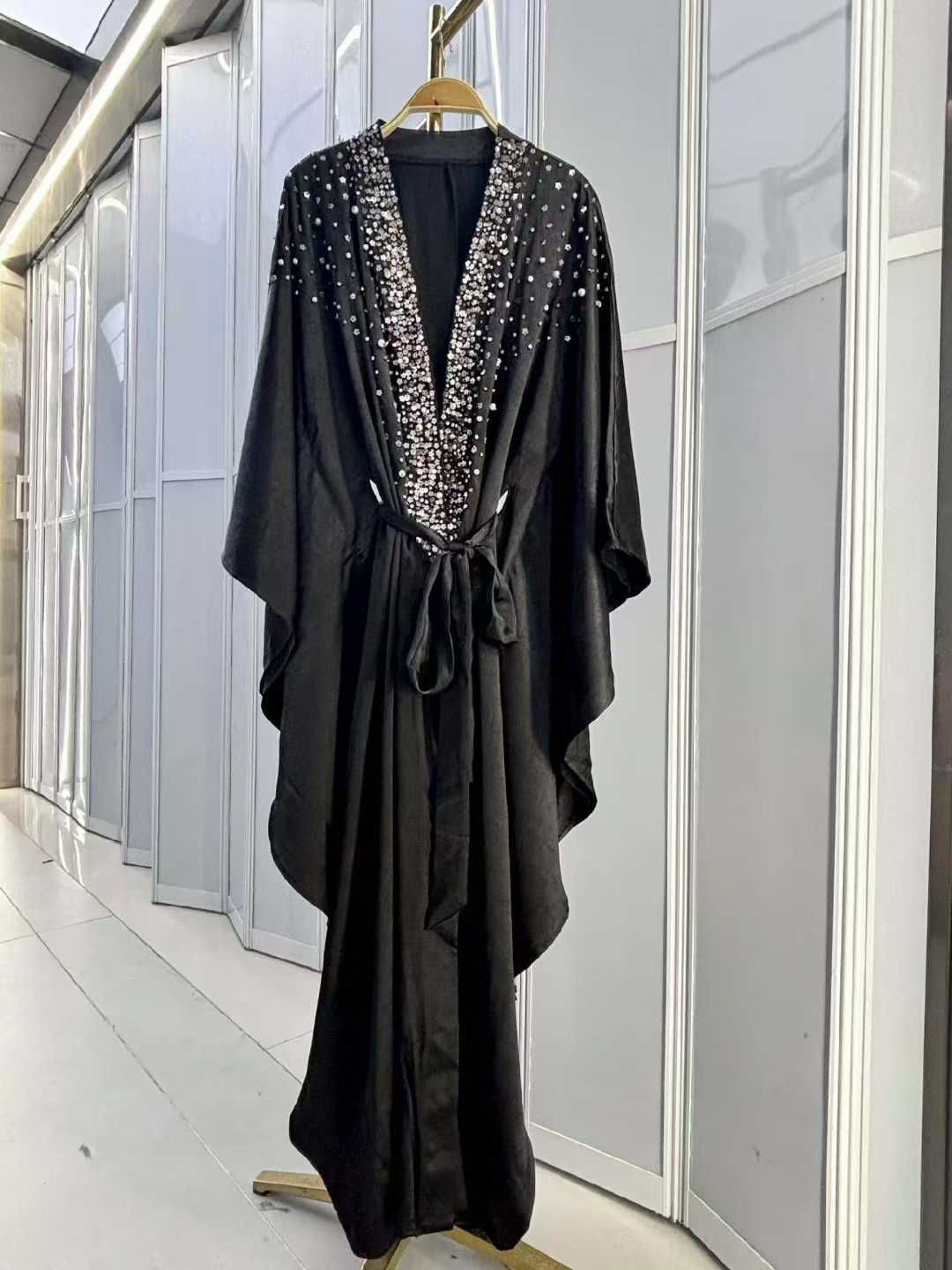 TWOTWINSTYLE Deep V Neck Patchwork Diamond Tunic Designer Coat