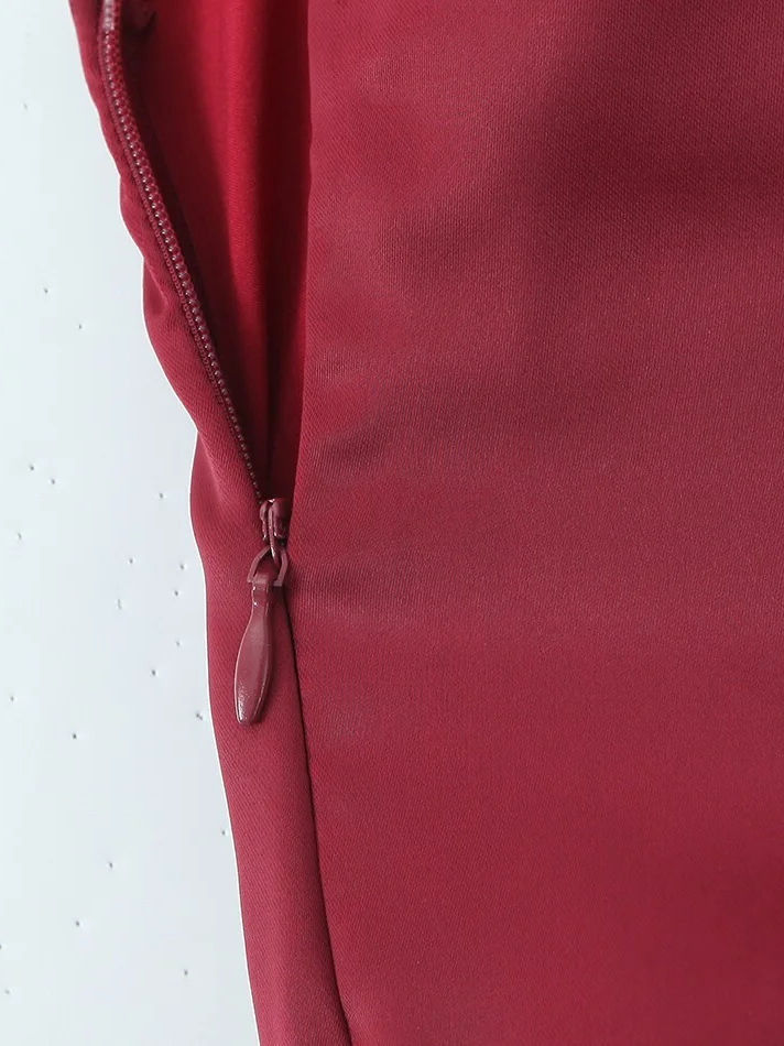 TWOTWINSTYLE Sleeveles Tunic Spliced Pleated Vintage Dress