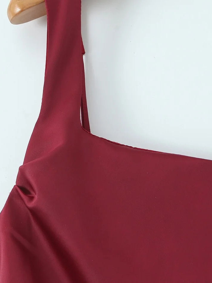 TWOTWINSTYLE Sleeveles Tunic Spliced Pleated Vintage Dress